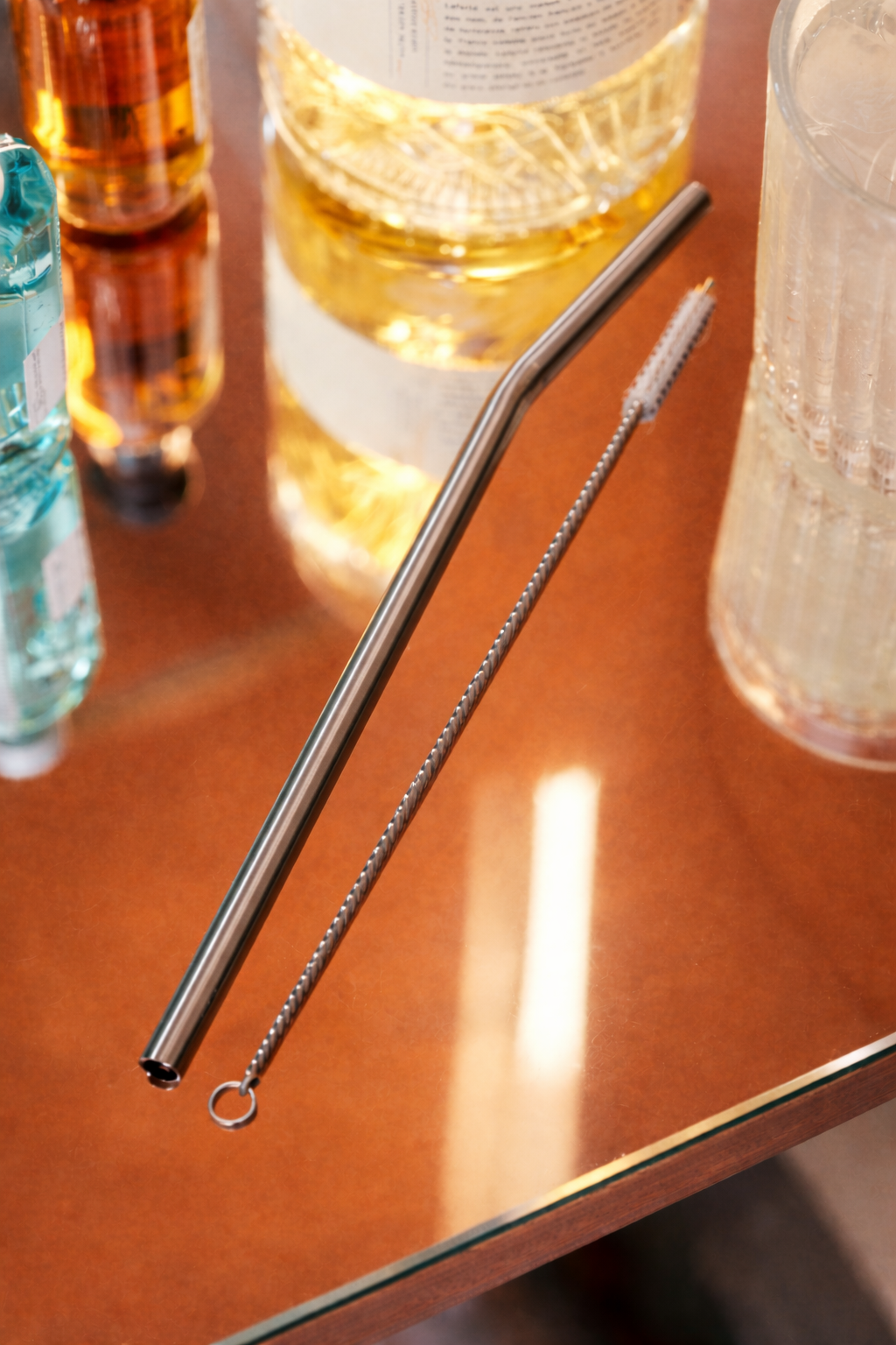 Straw cleaning brush